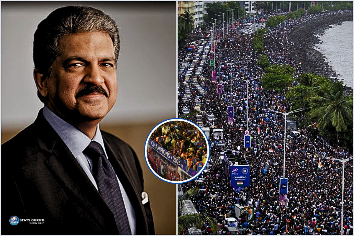 Fans packed every corner of Mumbai's Marine Drive, creating a sea of blue as they awaited a glimpse of the victorious T20 World Cup-winning Indian team. In response to a photo of the scene, Anand Mahindra renamed it Marine Drive. "It's no longer the Queen's Necklace in Mumbai. It's now Mumbai's 'Jaadu Ki Jhappi'," Mahindra announced on X.